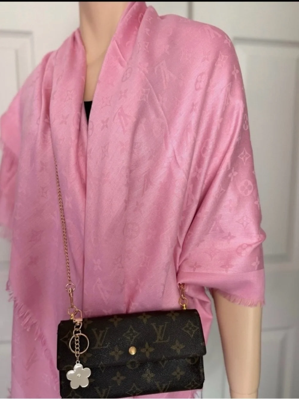 💯Authentic Louis Vuitton Sarah Long Wallet converted into a crossbody w/chain - Picture 3 of 11